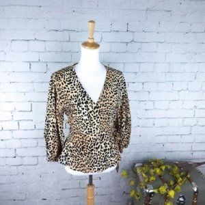 Faithfull The Brand Animal Print Wrap Top Brown 6